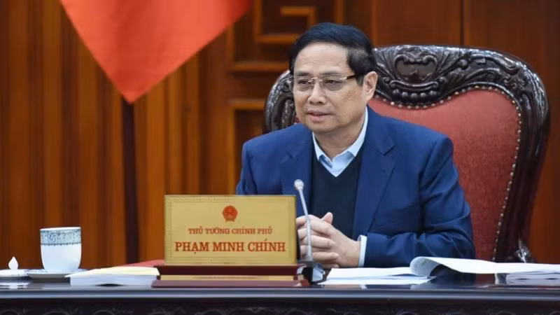 Thủ tướng Phạm Minh Chính phát biểu ý kiến chỉ đạo phiên họp. (Ảnh: TRẦN HẢI)