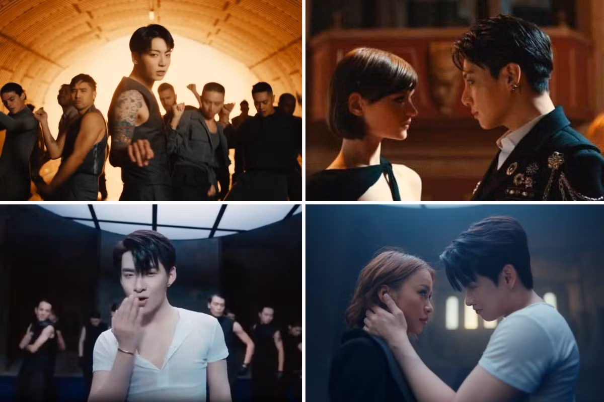 MV của Hùng Huỳnh bị tố đạo nhái nhiều ý tưởng trong MV của Jungkook BTS. Ảnh: Cắt từ MV