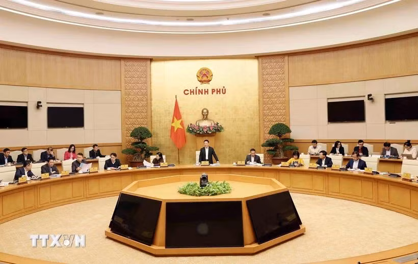 Phó Thủ tướng Hồ Đức Phớc, Trưởng Ban Chỉ đạo Phòng, chống rửa tiền phát biểu. (Ảnh: An Đăng/TTXVN)