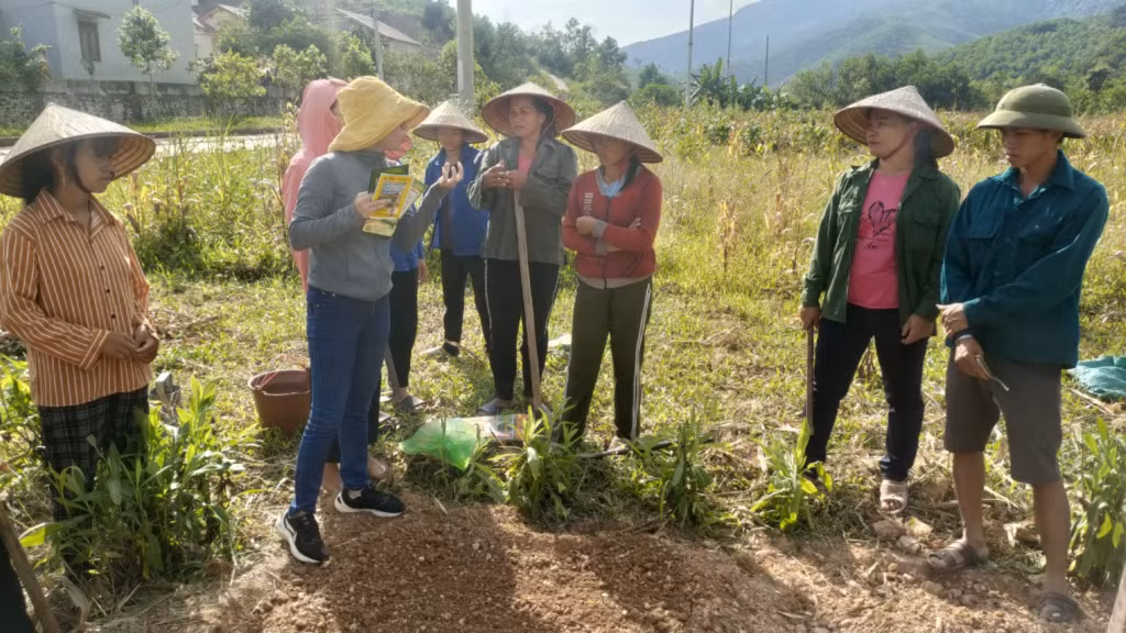 Lớp trồng rau an toàn cho phụ nữ thôn Khe Lẹ (xã Hà Lâu, huyện Tiên Yên).