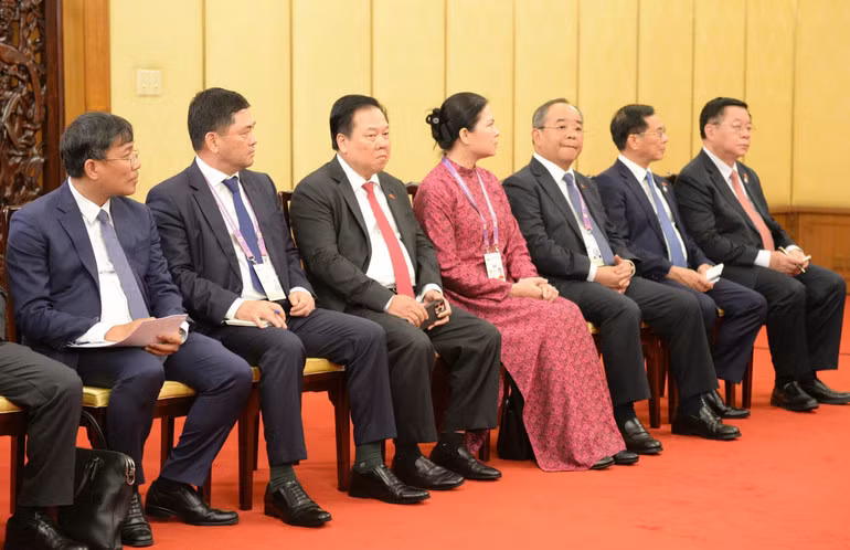 Đại biểu Việt Nam tham dự cuộc hội kiến. (Ảnh: Hồ Quân)