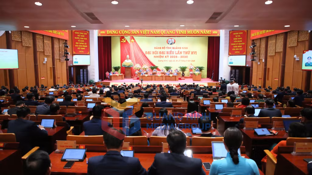 Đại hội Đại biểu Đảng bộ tỉnh lần thứ XVI, nhiệm kỳ 2025 - 2030 (9-2025). Ảnh: PV