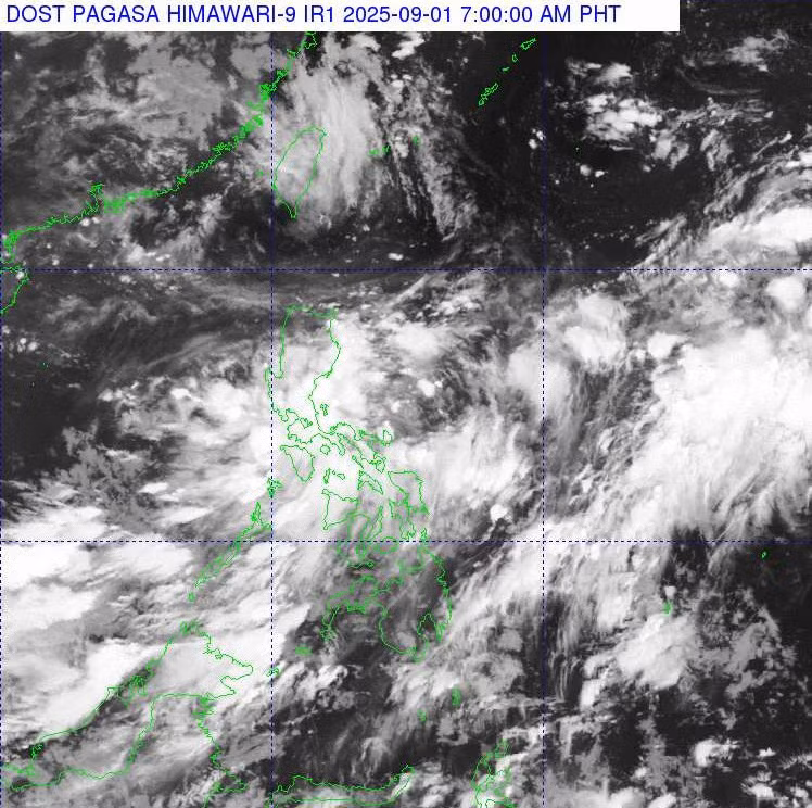 Ảnh vệ tinh áp thấp ở Philippines lúc 6h30 ngày 1/9/2025. Ảnh: PAGASA