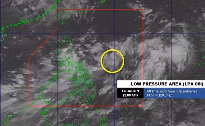 Vị trí áp thấp hồi 2h ngày 1/9/2025. Ảnh: PAGASA
