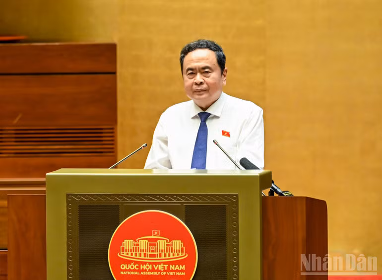 Chủ tịch Quốc hội Trần Thanh Mẫn phát biểu khai mạc hội nghị. (Ảnh: DUY LINH)