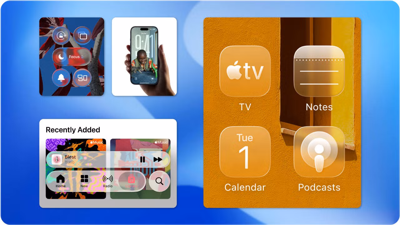 Thiết kế mới của iOS 26. Ảnh đồ họa: Linh Anh