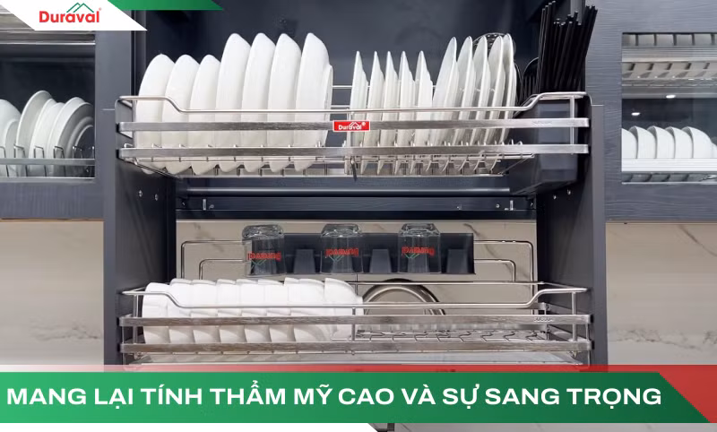 Giá bát nâng hạ giúp tăng tính thẩm mỹ cho không gian