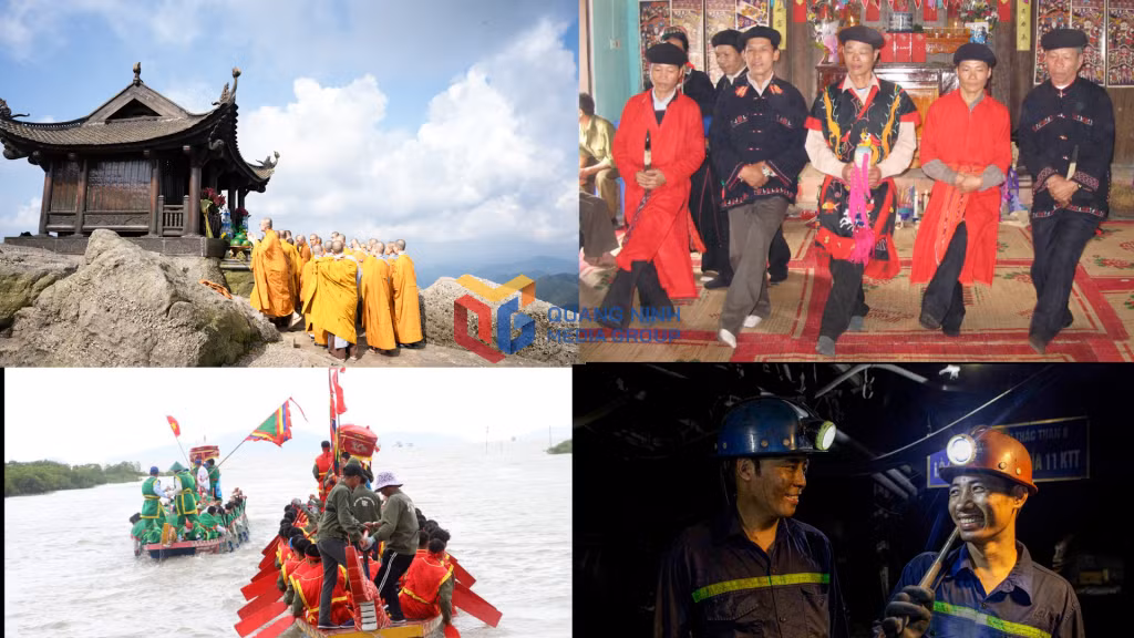 Đặc trưng văn hóa Quảng Ninh: Văn hóa biển, văn hóa Phật giáo Trúc Lâm, văn hóa công nhân mỏ, văn hóa dân tộc thiểu số.