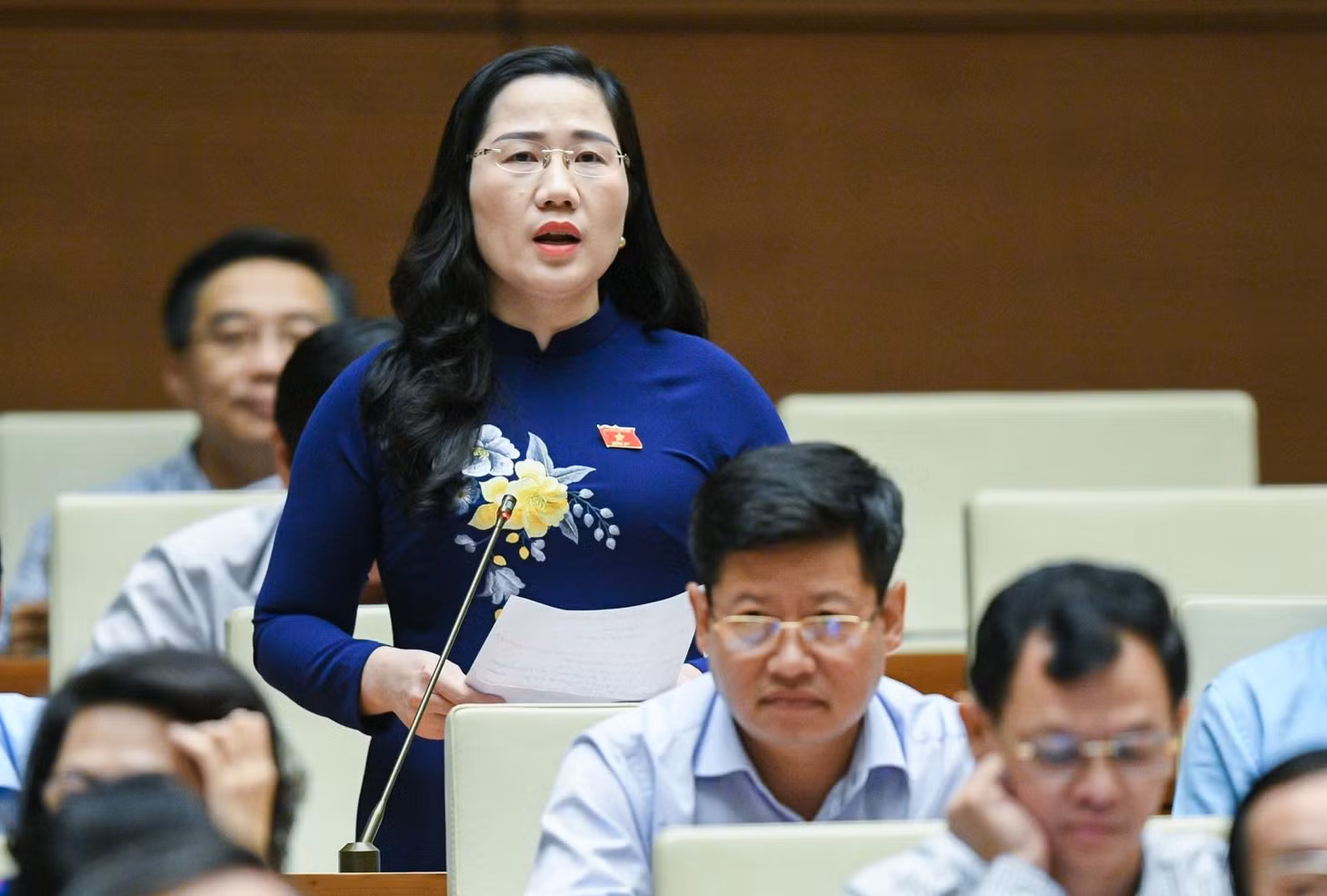 Đại biểu Nguyễn Thị Thủy (Đoàn ĐBQH tỉnh Bắc Kạn) phát biểu ý kiến.