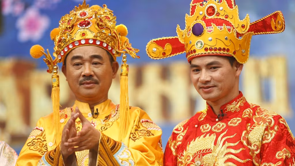 NSƯT Xuân Bắc, NSƯT Quốc Khánh trong Táo Quân. Ảnh: VFC