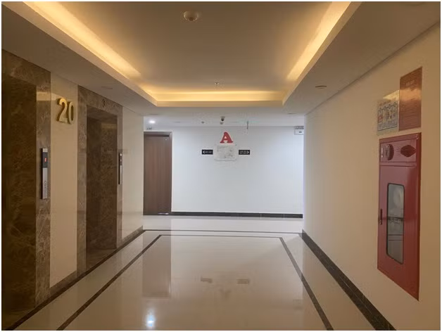 Hành lang rộng rãi với hệ thống PCCC hiện đại.
