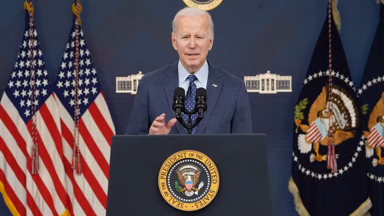 Tổng thống Mỹ Joe Biden phát biểu tại Nhà Trắng. Ảnh: AFP