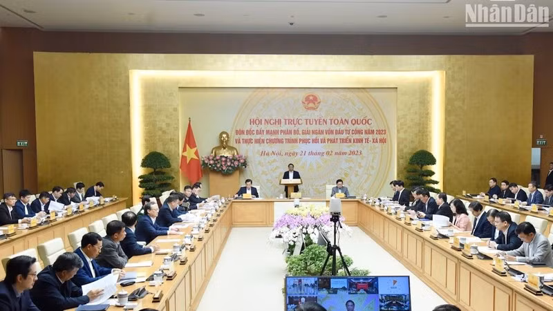 Thủ tướng Phạm Minh Chính phát biểu khai mạc Hội nghị. (Ảnh: Trần Hải)