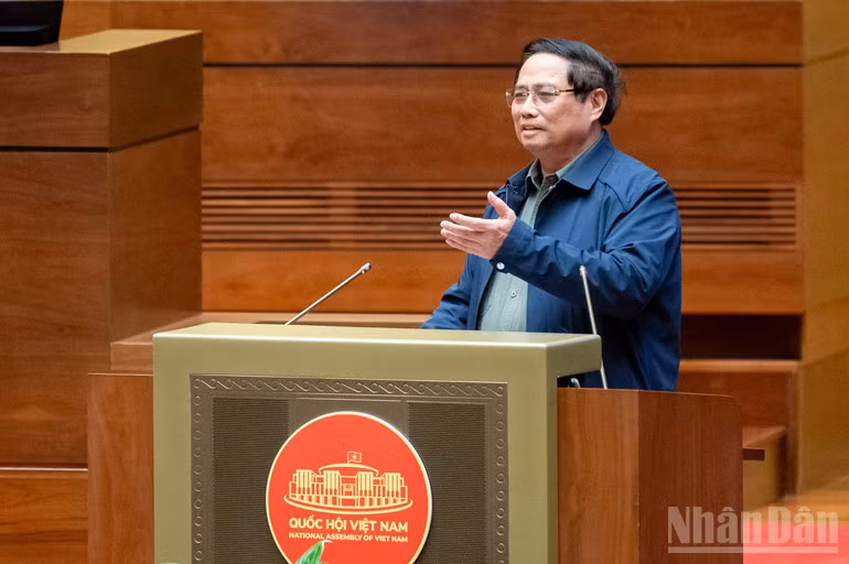 Thủ tướng Chính phủ Phạm Minh Chính phát biểu. (Ảnh: THỦY NGUYÊN)