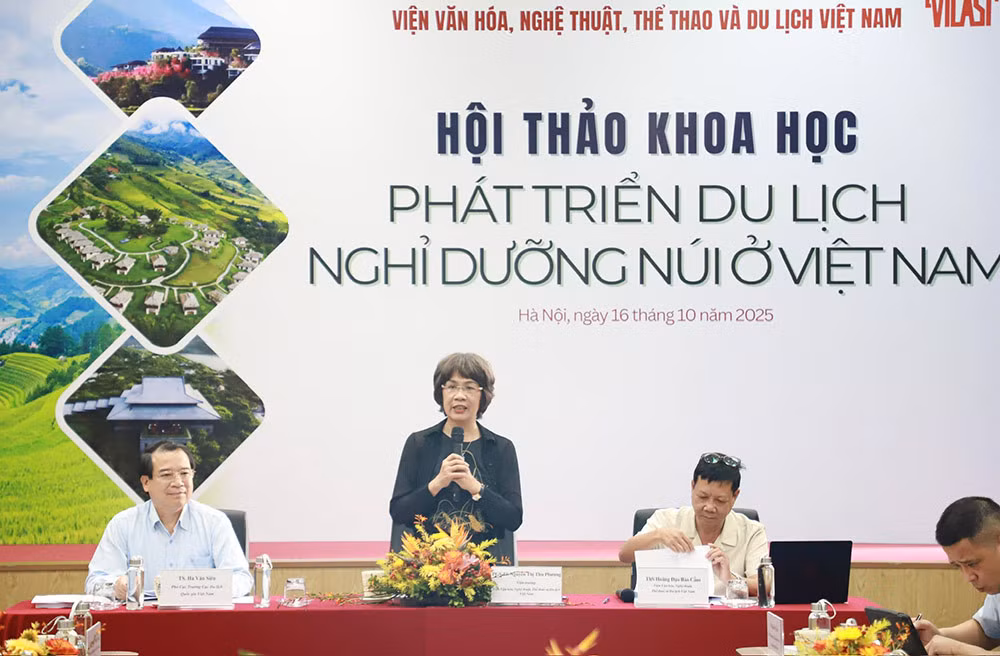 Hội thảo “Phát triển du lịch nghỉ dưỡng núi ở Việt Nam” diễn ra vào sáng 16.10 tại Viện Văn hóa, Nghệ thuật, Thể thao và Du lịch Việt Nam. Ảnh: Xuân Trường