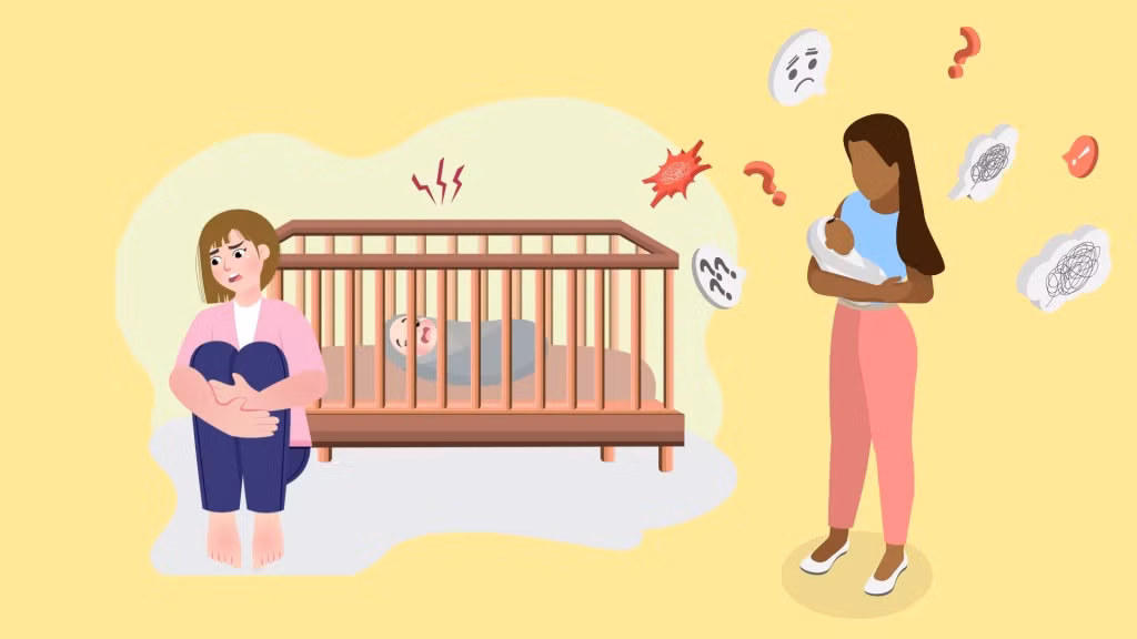 Dấu hiệu cho thấy bạn cần được hỗ trợ tâm lý sau sinh. Đồ họa: Minh Hoàng