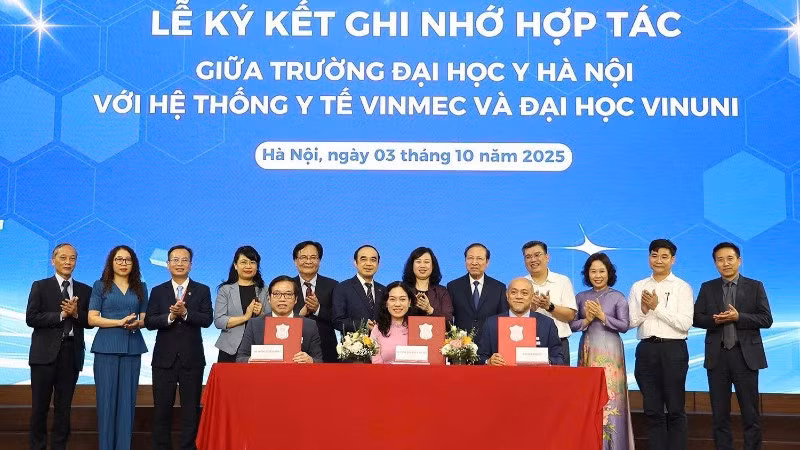 Lễ ký kết thỏa thuận hợp tác giữa Trường Đại học Y Hà Nội với Hệ thống Y tế Vinmec và Trường Đại học VinUni