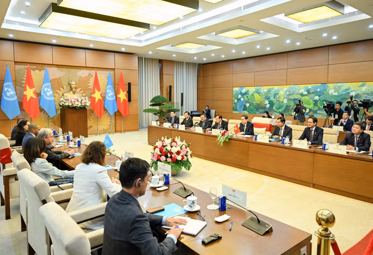 Quang cảnh cuộc tiếp tại Nhà Quốc hội. (Ảnh: DUY LINH)