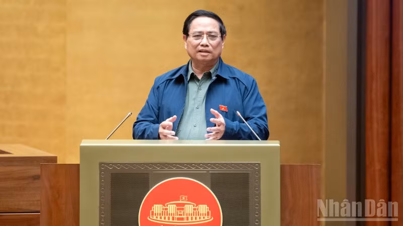 Thủ tướng Chính phủ Phạm Minh Chính phát biểu tại phiên thảo luận. (Ảnh: THỦY NGUYÊN)