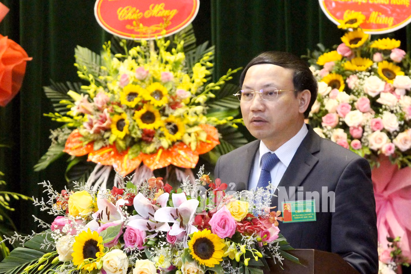 Đồng chí Nguyễn Xuân Ký, Bí thư Tỉnh ủy, Chủ tịch HĐND tỉnh, phát biểu chỉ đạo tại đại hội (7-2020). Ảnh: Thu Chung