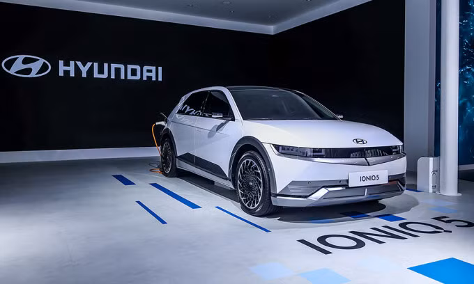 Xe điện Hyundai Ioniq 5 trưng bày tại một sự kiện ở Trung Quốc. Ảnh: China Daily