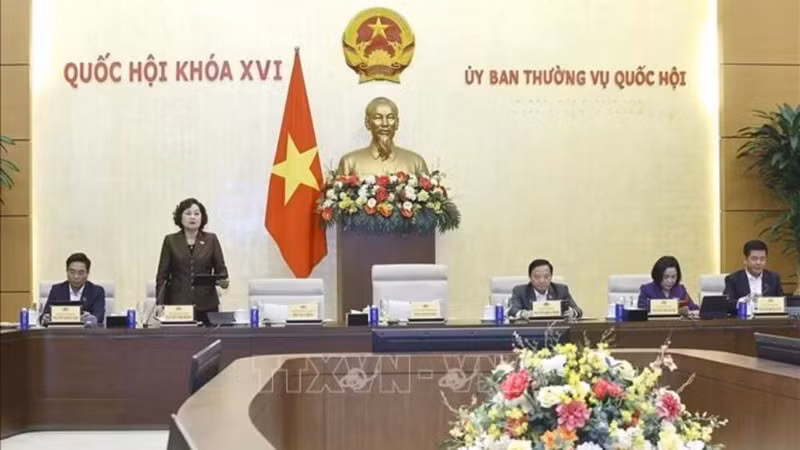 Phó Chủ tịch Quốc hội Nguyễn Thị Hồng phát biểu tại cuộc họp. (Ảnh: Doãn Tấn - TTXVN)