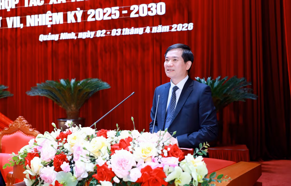 Đồng chí Vũ Quyết Tiến, Phó Bí thư Tỉnh ủy, Chủ tịch Ủy ban MTTQ Việt Nam tỉnh phát biểu chỉ đạo, giao nhiệm vụ tại Đại hội.