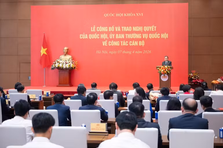 Quang cảnh buổi lễ tại Nhà Quốc hội.