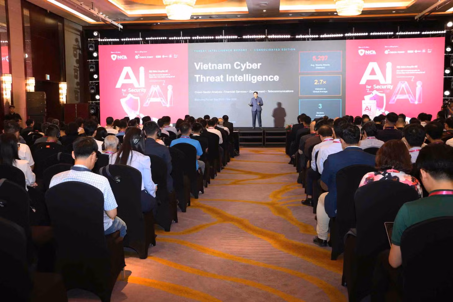 Bà Ruma Balasubramanian - Chủ tịch Check Point Software Technologies khu vực Châu Á - Thái Bình Dương và Nhật Bản phát biểu tại hội thảo. Ảnh: Đăng Khoa