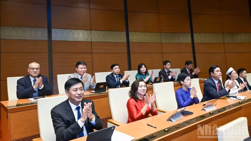 Các đại biểu Quốc hội làm việc tại hội trường. (Ảnh: DUY LINH)
