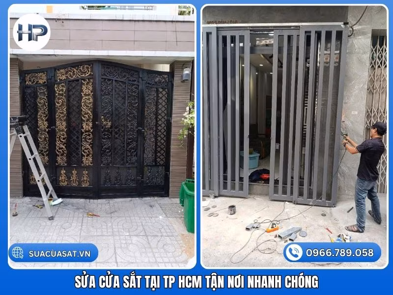 Địa chỉ sửa cửa sắt tại nhà rẻ TPHCM | Sửa Cửa Sắt Hòa Phát ảnh 4
