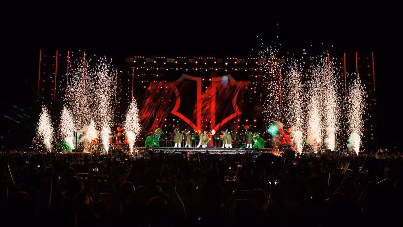 Tiết mục "Đào liễu" trong concert Anh trai vượt ngàn chông gai 2024. (Ảnh: YeaH1)