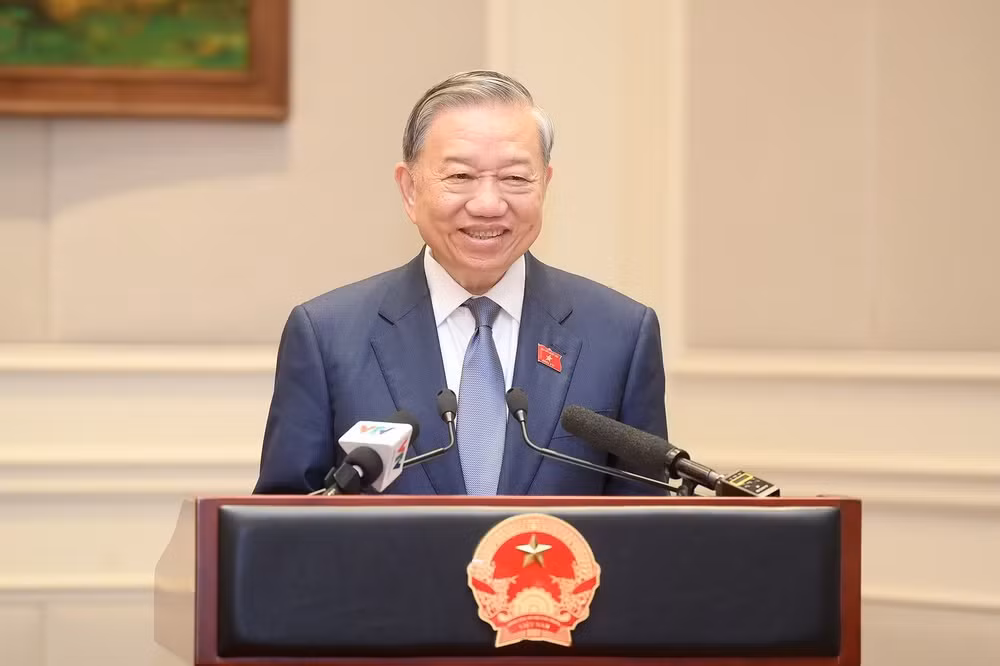 Tổng Bí thư, Chủ tịch nước Tô Lâm phát biểu tại cuộc gặp mặt. (Ảnh: ĐĂNG KHOA)