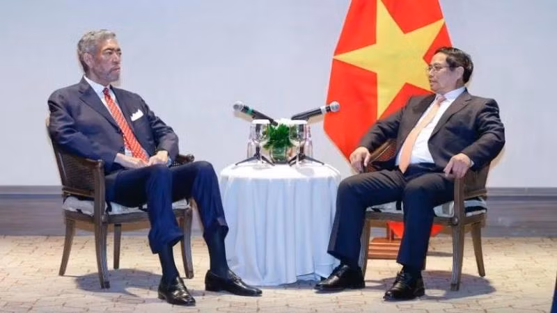 Thủ tướng Phạm Minh Chính tiếp đồng chí Miguel Mejia, Tổng Bí thư Đảng Phong trào Cánh tả Thống nhất (MIU), Bộ trưởng Chính sách Hội nhập Khu vực Cộng hòa Dominica. (Ảnh: Nhật Bắc/VGP)