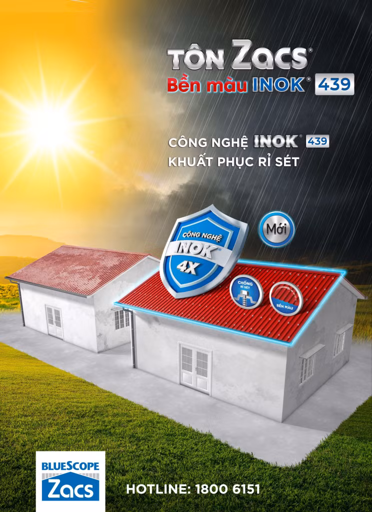 Tôn zacs bền màu . Ảnh: Sắt thép Sata