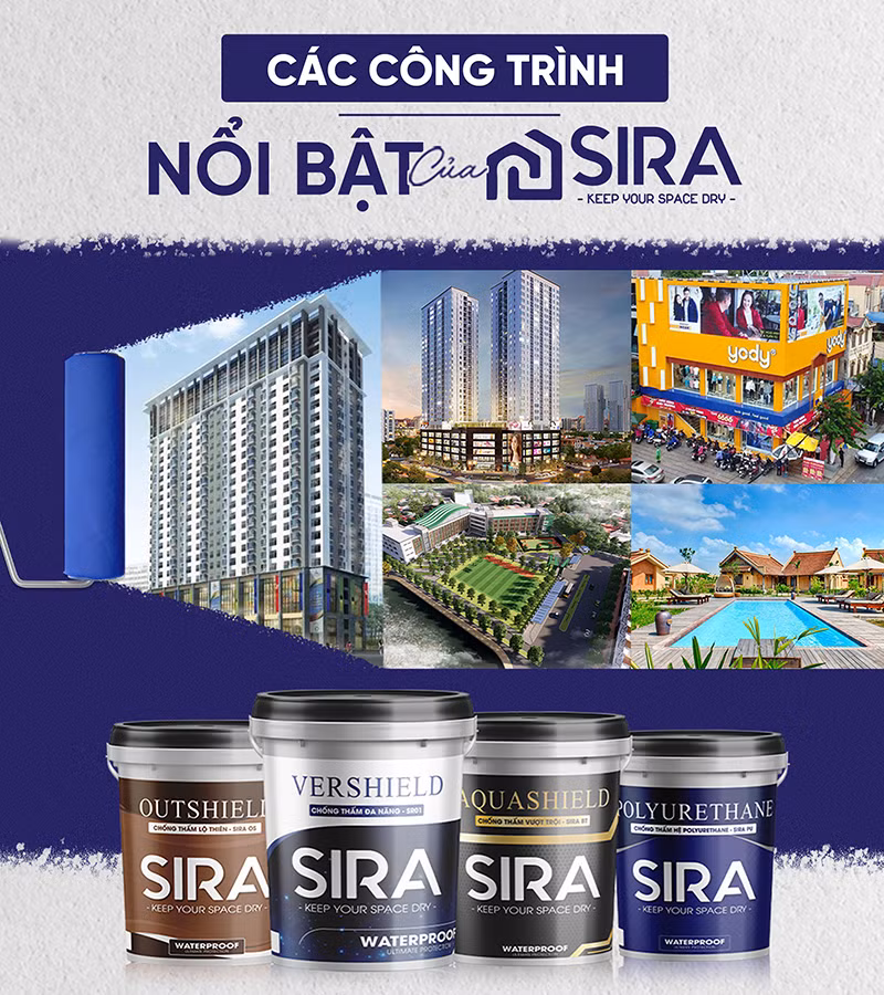 Sơn chống thấm SIRA chất lượng cao và uy tín trên thị trường.