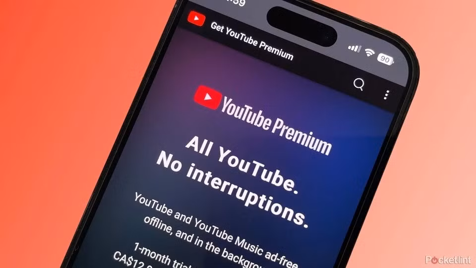 Dịch vụ YouTube Premium cam kết loại bỏ các quảng cáo trước và trong video. Ảnh: Pocket-lint.