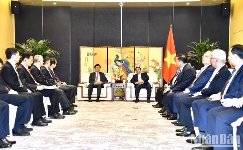 Quang cảnh buổi tiếp. (Ảnh: THANH GIANG)