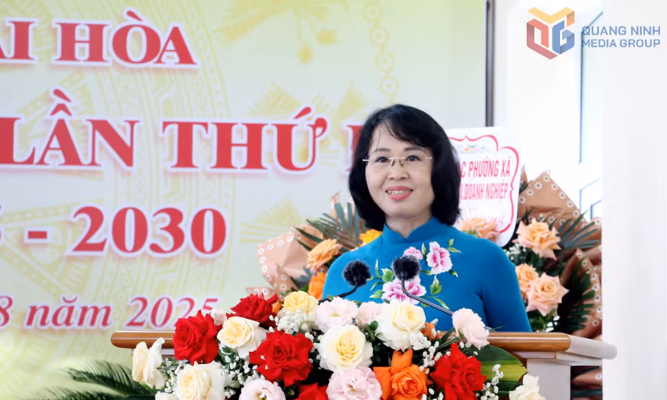 Đồng chí Trịnh Thị Minh Thanh, Phó Bí thư Thường trực Tỉnh ủy, Chủ tịch HĐND tỉnh, phát biểu chỉ đạo Đại hội.