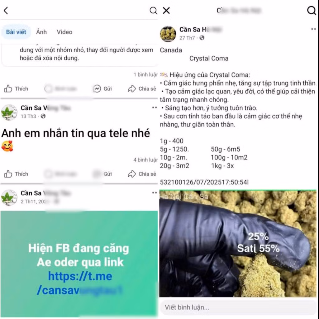 Hiện nay, trên các nền tảng MXH xuất hiện nhiều kênh, hội nhóm có hoạt động quảng cáo, mua bán trái phép chất ma tuý.