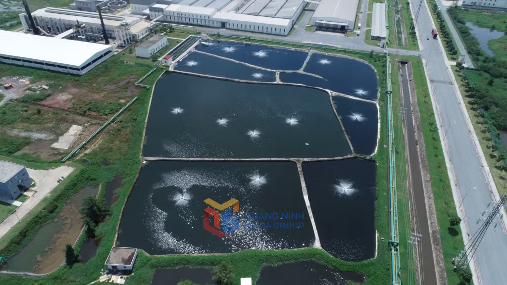 Khu xử lý nước thải công nghiệp của KCN Hải Hà. Ảnh: Mạnh Trường