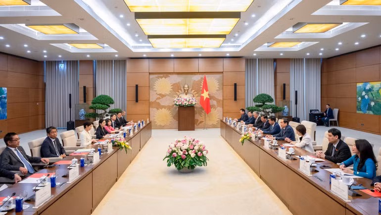Quang cảnh buổi tiếp tại Nhà Quốc hội. (Ảnh: Duy Linh)