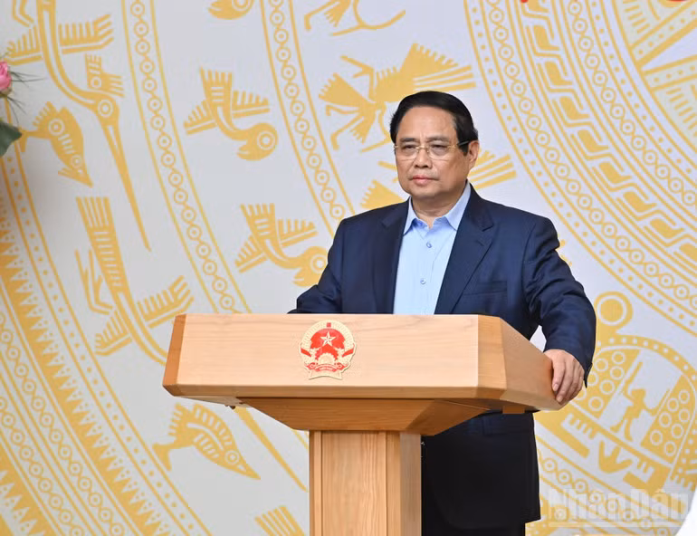 Thủ tướng Phạm Minh Chính - Trưởng ban Chỉ đạo phát biểu ý kiến tại phiên họp. (Ảnh: Trần Hải)
