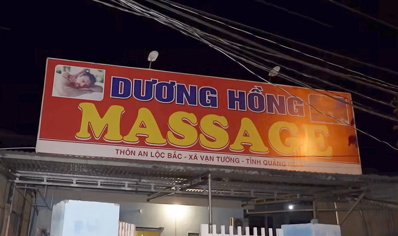 Cơ sở Massage Dương Hồng thuộc xã Vạn Tường, tỉnh Quảng Ngãi. Ảnh: Công an Quảng Ngãi