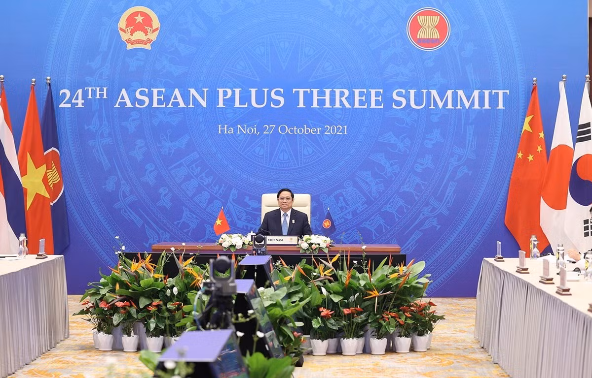 Thủ tướng Phạm Minh Chính tham dự Hội nghị cấp cao ASEAN +3 lần thứ 24. (Ảnh: Dương Giang/TTXVN)