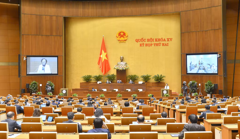 Quang cảnh phiên họp tại Tòa nhà Quốc hội (TP Hà Nội).