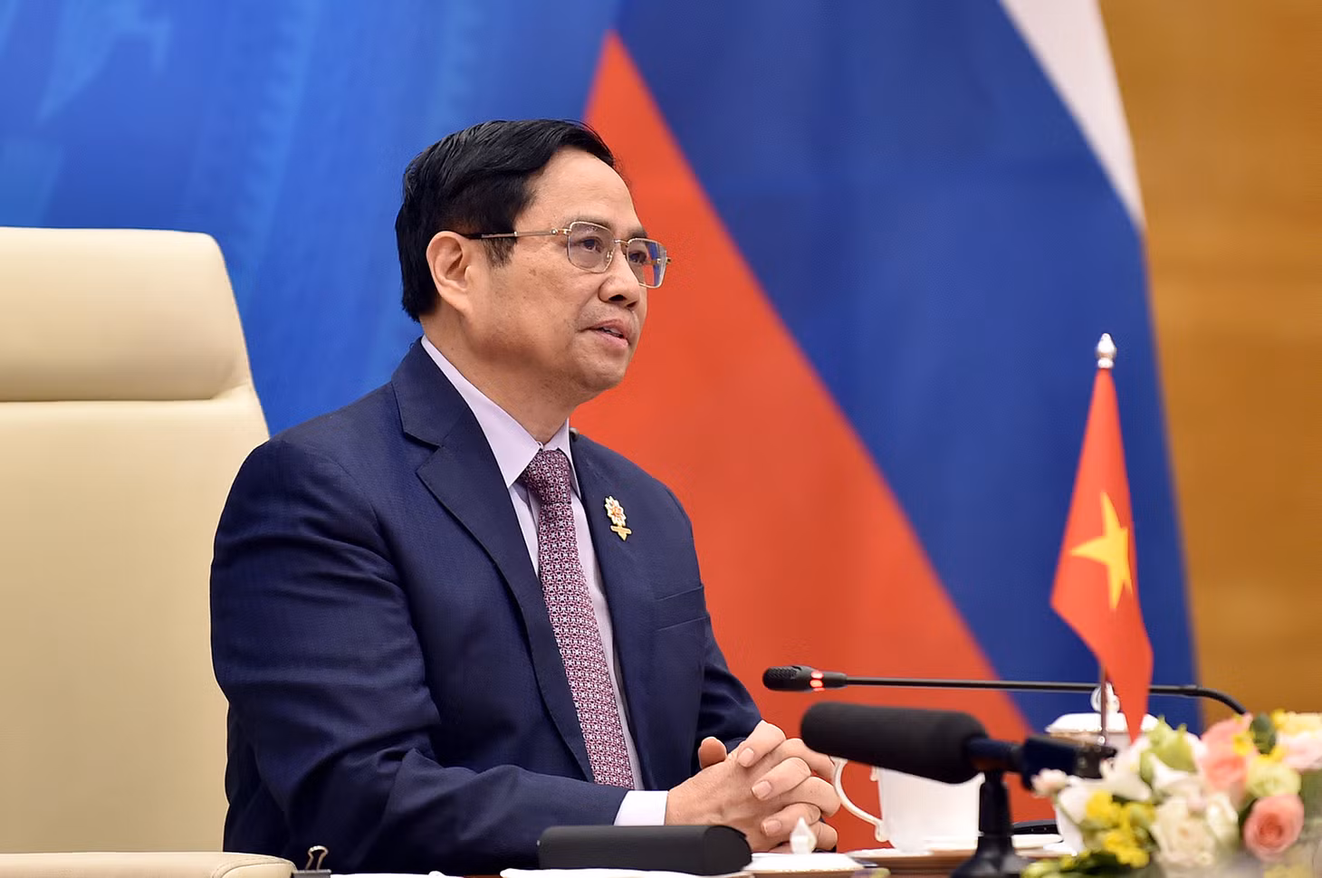 Thủ tướng Chính phủ Phạm Minh Chính nhấn mạnh, là Đối tác chiến lược toàn diện và bạn bè hữu nghị truyền thống của Nga, Việt Nam luôn nỗ lực đóng góp cho sự phát triển quan hệ Đối tác chiến lược và hợp tác cùng có lợi giữa ASEAN và Nga. Ảnh: VGP/Nhật Bắc Thủ tướng Chính phủ Phạm Minh Chính nhấn mạnh, là Đối tác chiến lược toàn diện và bạn bè hữu nghị truyền thống của Nga, Việt Nam luôn nỗ lực đóng góp cho sự phát triển quan hệ Đối tác chiến lược và hợp tác cùng có lợi giữa ASEAN và Nga. Ảnh: VGP/Nhật Bắc