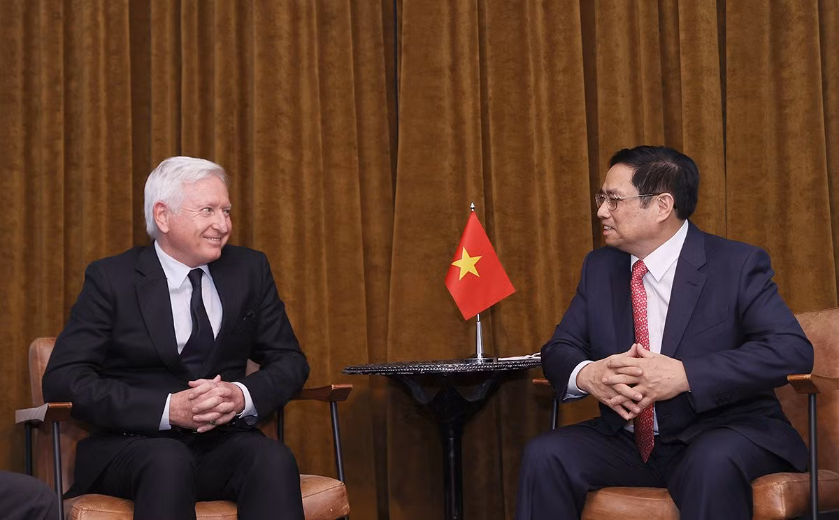 Thủ tướng Phạm Minh Chính đánh giá cao các dự án của Tập đoàn Pacific Land tại Việt Nam, nhất là dự án Khu Công nghệ sinh học tại Hà Nội, đóng góp vào ứng phó biến đổi khí hậu, các dịch bệnh mới nổi…