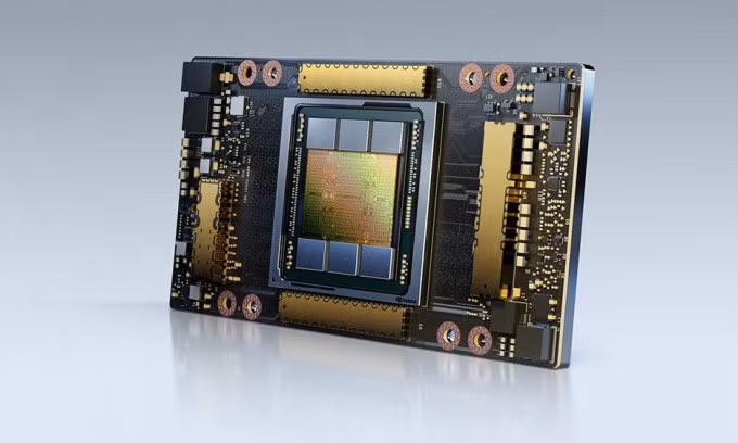 Card gắn chip A100. Ảnh: Nvidia