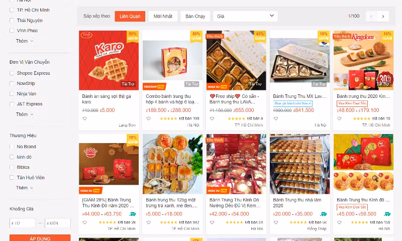 Thị trường bánh trung thu online rất sôi động.